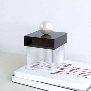 Pearl Lidded Cosmetic Cube Case  Small Item Storage