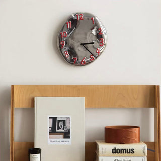 Silver Ceramic 3D Dial Round Clock  Wall Clock