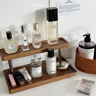 Wood Two-Tier Storage Display Rack  Perfume Storage