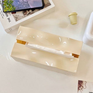 Wavy Cream Color Tissue Case Tissue Box