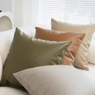 Braided-look faux leather cushion cover