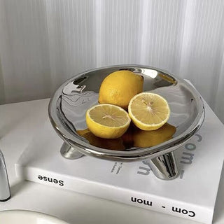 Footed Ceramic Round Tray  Plate