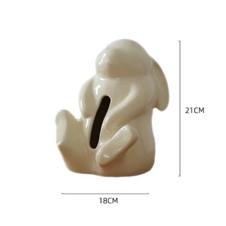 Rabbit Motif Ceramic Tissue Case