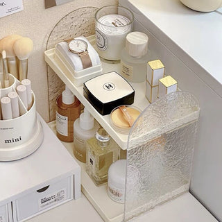 Clear Side Arch Two-Tier Cosmetic Storage Rack