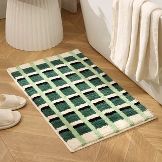 Colorful Check Absorbent Bath Mat  50 x 80 cm Door Entrance Mat Non-slip