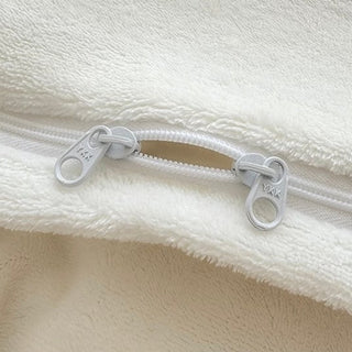 Faux Fur Wave Piping Winter Duvet Cover Set