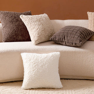 Rich Faux Fur Grid Cushion Cover  45 x 45 cm