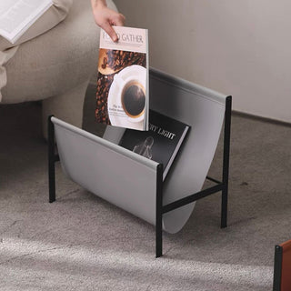 PU Leather Black Frame Magazine Rack  Storage