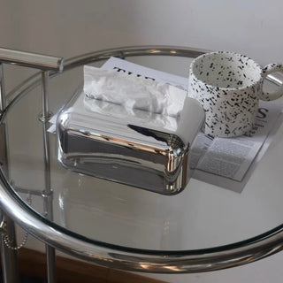 Silver Metallic Simple Tissue Case