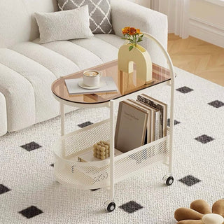 Wagon with casters basket side tablein