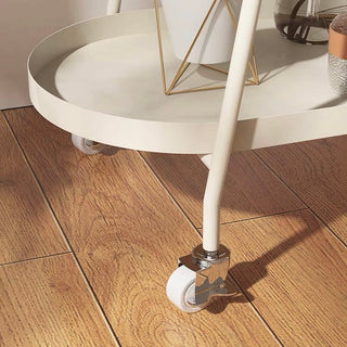 Oval-shaped storage wagon with castersin  side table