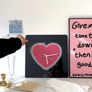 Heart Design Square Acrylic Clock Wall Clock