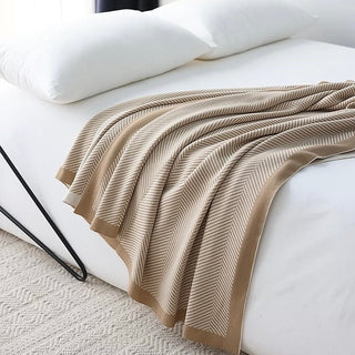 Herringbone pattern Simple knit blanket 130 x 170 lap blanket