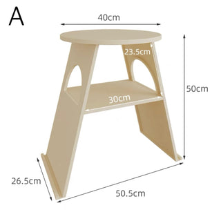Round Open Storage Iron Side Table  Magazine Rack
