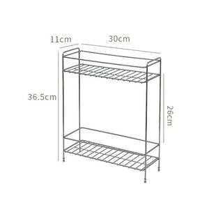 Stainless steel two-tier high-type simple slim storage rack silver