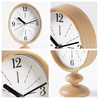 Oval-shaped Retro Wood Stand Clock