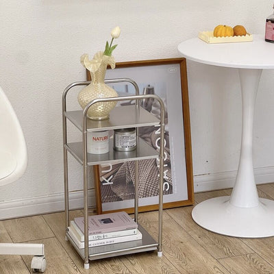 Modular Stainless Steel Tier Rack Side Table