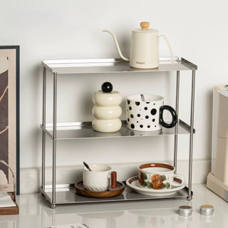 Stainless steel silver cup storage rack two-tiered or three-tiered 2 types