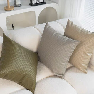 Braided-look faux leather cushion cover
