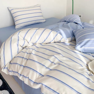 Asymmetrical Stripe Duvet Cover Set