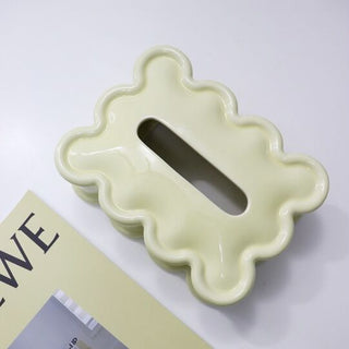 Ceramic Wave Design Tissue Case