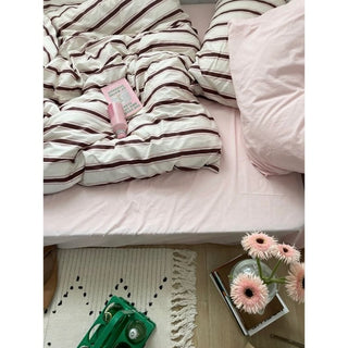 Pink Wide Stripe Duvet Cover Set