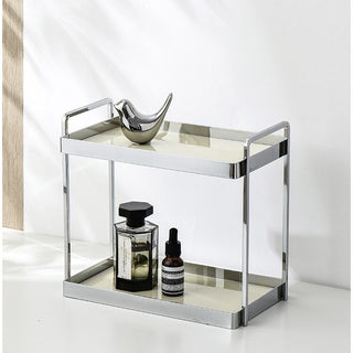 Silver Frame Display Two-Tier Storage Rack