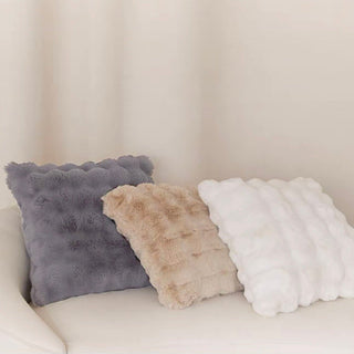 FauxFur Fluffy and Soft Textured Cushion Cover  45 x 45 cm