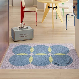Colorful polka dot entrance mat 50 x 80 cm for removing mud.