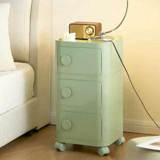 Castered Square Three-Tier Storage Rack Side Table
