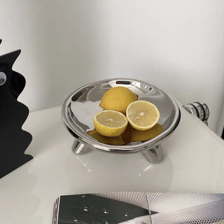 Footed Ceramic Round Tray  Plate