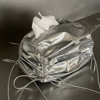 Silver Metallic Gathered Tissue Case