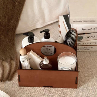 Wooden Storage Box with Handle   Cosmetics