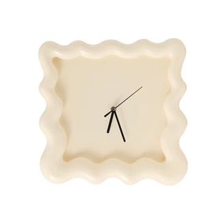 Puffy Frame Square Wave Clock  Wall Clock