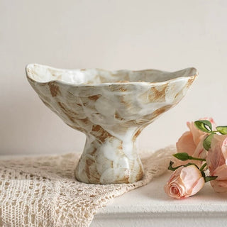 Nuance Marble Footed Ceramic Accessory Tray Fruit Tray