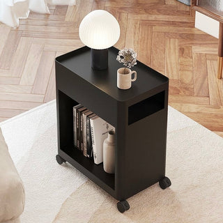 Caster-equipped 30cm wide iron storage wagonin  side table