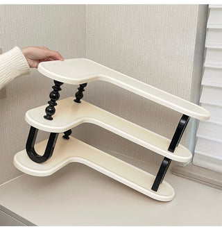 Monochrome Three-tier storage corner rack Cosmetics Perfume storage Display rack