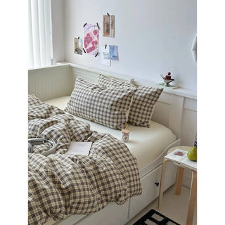 Black and Ivory Check Pattern Duvet Cover Set 2 Sizes  All Seasons
