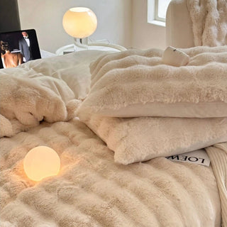 Light Beige Fluffy and Soft Duvet Cover Set 2 Sizes  Bed Cover Bedding Cover
