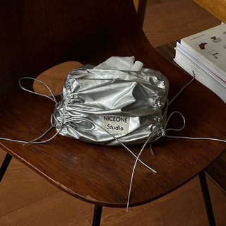 Silver Metallic Gathered Tissue Case