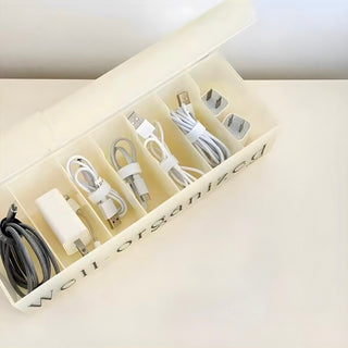 Cable storage case with lid cable box charger