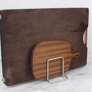 Stainless steel silver multi-purpose book stand storage cutting board stand