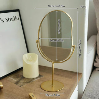 AdjustableAngle Nuance Oval Tabletop Mirror  Mirror Stand