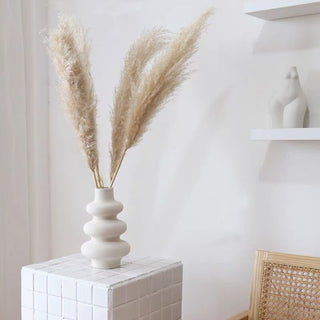 Three-tiered wave white flower vase vase object