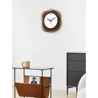 Brown Acrylic Curved Layered Clock Wall Clock