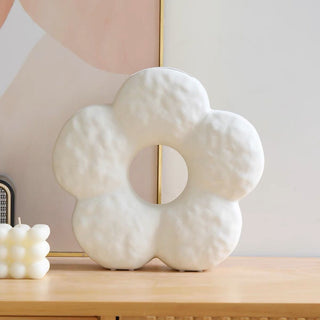 Flower motif ceramic flower vase