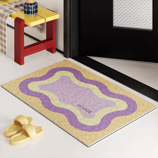 Colorful wave pattern entrance mat 50 x 80 cm for removing mud.