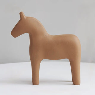 Set of 2  Horse Motif Wood Ornament Figurine
