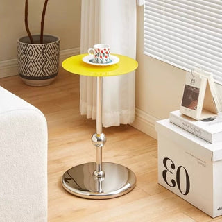 Silver Leg Round Compact Mini Side Table