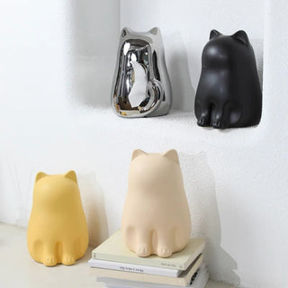 Sitting Cat Ceramic Tissue Case  Cat Tissue Box